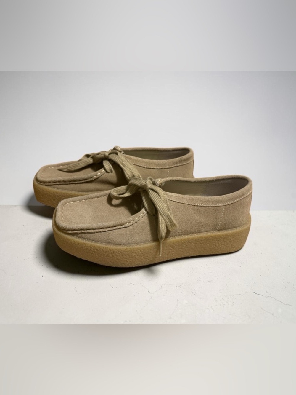 Project Cloud women's Suede Platform Slip-On Loafers in Taupe
